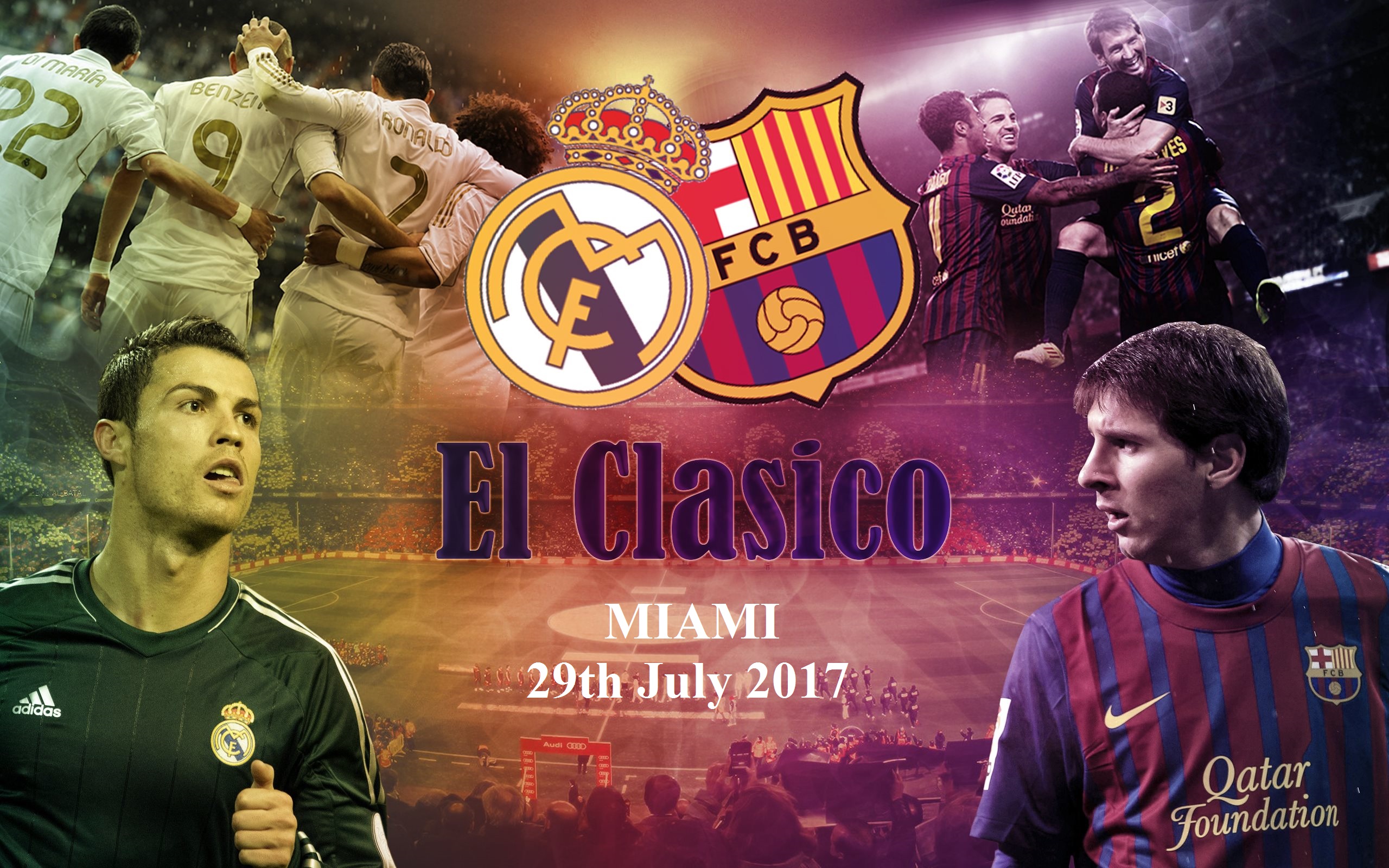 Real VS Barca El Classico Miami HD Wallpapers 2017